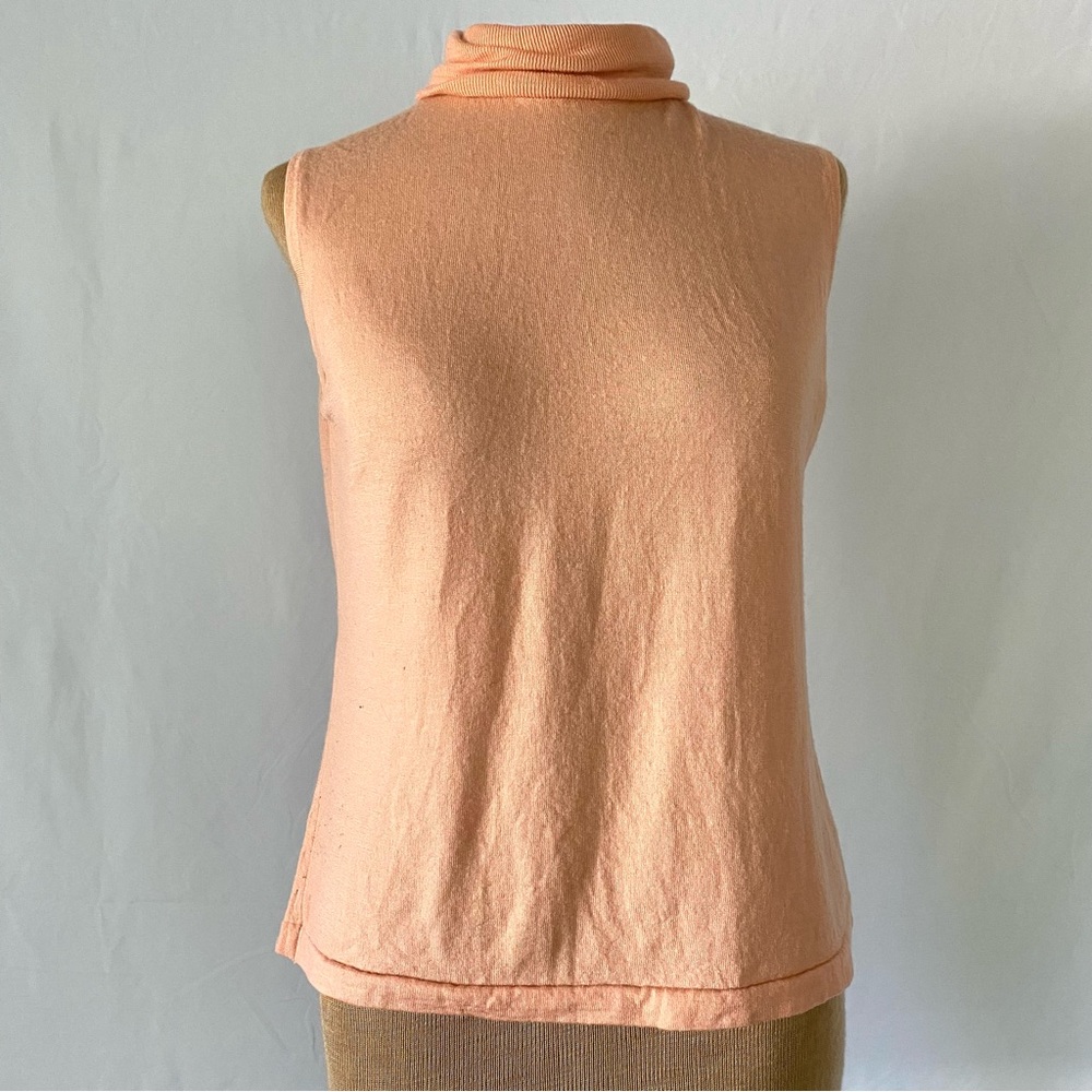 Peachy Wool Sleeveless Turtleneck Top